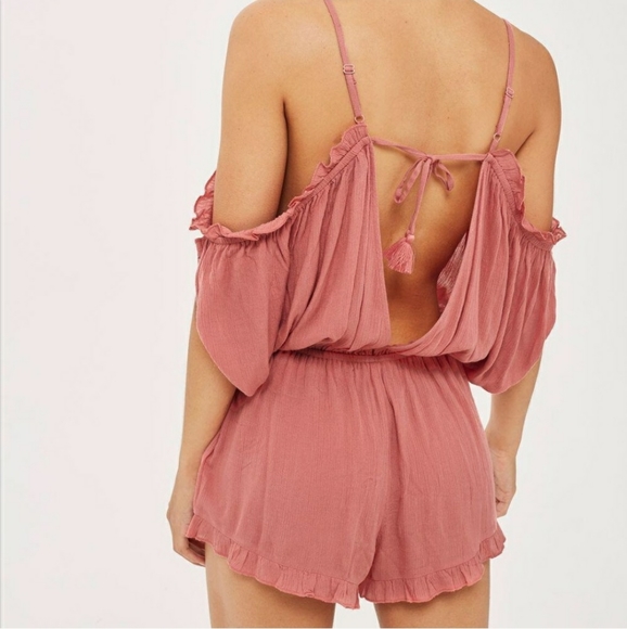 NWOT Topshop Romper Playsuit in Dusty Rose - Picture 2 of 2
